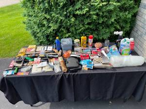 lot 330 image: GARAGE - Miscellaneous Hand Tools, Cleaning Supplies, and Hardware Lot