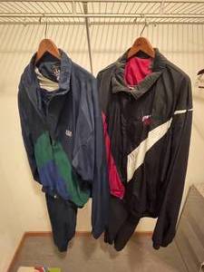 lot 409 image: MAIN - Lot of 2 Vintage USA Olympic Windbreaker Suits