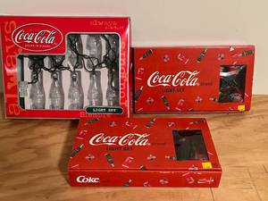 lot 453 image: BASEMENT - Coca-Cola Brand Light Sets (3 Sets)