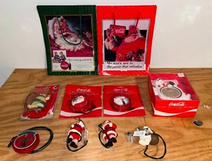 lot 454 image: BASEMENT - Vintage Coca-Cola Christmas Ornament and Gift Bag Collection