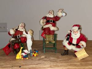 lot 465 image: BASEMENT - Collection of Coca-Cola Santa Figurines with Animals and Toys