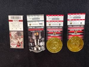 lot 438 image: BASEMENT - Chicago Blackhawks and St. Louis Cardinals Collectible Event Tickets Lot