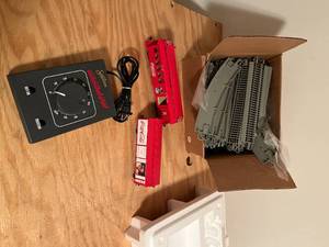 lot 482 image: BASEMENT - Coca-Cola Themed Model Train Set with Tracks and Controller