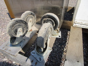 lot 52 image: Steel Storage Box, 5 Casters, Stainless Steel Tub