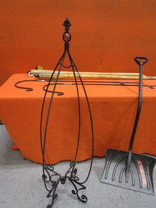 lot 114 image: Plant Hangers, Tiki Torches, Snow Shovel