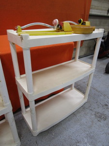 lot 118 image: Garden Shed Shelving, Sprinklers, Saws