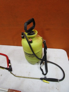 lot 186 image: Misc. Hand Tools, Weed Sprayer, Tree Saw