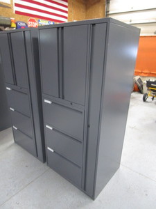 lot 195 image: (2) Multi Compartment ShopGarage Storage Cabinets 24x30x65