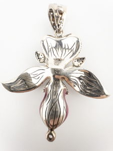 lot 4 image: BARBARA BIXBY Zen Garden Orchid With Fresh Water Pearls & Sapphire Sterling Silver & 18K Enhancer.
