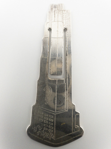 lot 22 image: Unique WE Richards Skyscraper Sterling Silver Book Mark.