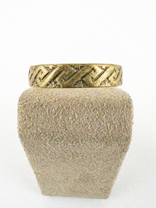 lot 55 image: Fendi Style Yellow Base Metal Mens Band. Size 11 - 11.25.