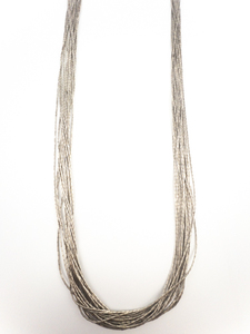 lot 83 image: 20 Strand Heishi Liquid sterling Silver Necklace.