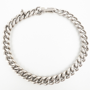 lot 92 image: Curb Link Sterling Silver Chain Bracelet.