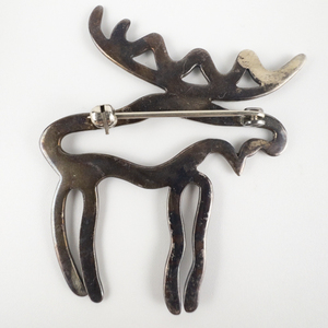 lot 138 image: Canadian Bull Moose Sterling Silver Brooch.