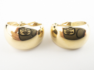 lot 146 image: Monet Wide, Chunky Gold Plated Hoop Earrings.
