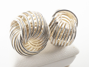 lot 162 image: Swirl Sterling Silver Post Back Pierced Earrings.