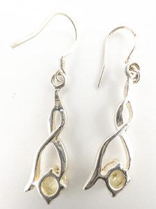 lot 163 image: Citrine Sterling Silver Dangle Earrings.