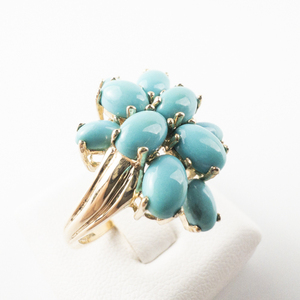 lot 1A image: 14k Yellow Gold Turquoise Ring. Low Reserve