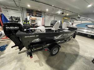 lot 20 image: 2022 Polarkraft Model Outlander 165T Tiller Fishing Boat, Motor and Trailer Package