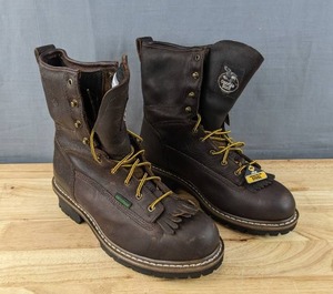 lot 11 image: New Georgia Boot Steel Toe Waterproof Logger Boot G7313 Mens Size 10.5M $128 Retail L