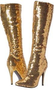 lot 30 image: Ellie 511-TIN Engineer Stiletto Boots Womens Size 9 Gold L