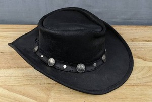 lot 10D image: New Minnetonka The Outback Buffalo Nickel Black Hat Unisex Large $67.95 Retail N