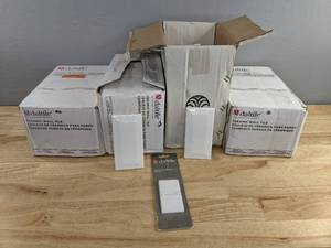 lot 108 image: New Daltile White Ceramic 3 x 6 Wall Tile and 2 x 2 Trim Tile M