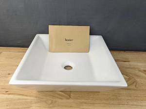 lot 83 image: New White Luxier Ceramic Vessel Sink V