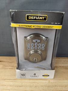 lot 99 image: New Defiant Castle Satin Nickel Single Cylinder Electronic Keypad Deadbolt V