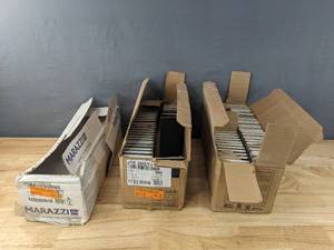 lot 133 image: (10) Marazzi Glazed Ceramic Wall Tile Gray and (165) Daltile Ceramic Wall Tile Black M