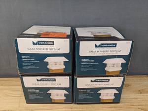 lot 120 image: (4) New Veranda Solar Polar Post Cap White V