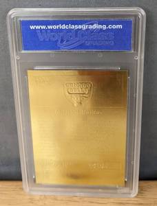 lot 19B image: 1998 Fleer 23KT Gold Michael Jordan Basketball Card WCG Graded 10 Numbered NBA Chicago Bulls 1986 Rookie Sticker V