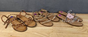 lot 51C image: New Assortment of 3 Pairs of Madden Girl Cushionaire Sincerely Jules Sandals Womens Size 8.5 E