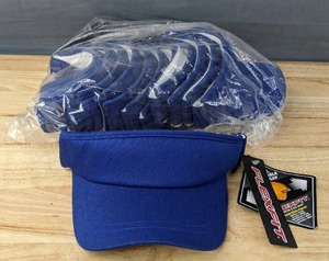lot 48E image: 36 Brand New Yupoong FlexFit Royal Blue Visors Youth OSFM A