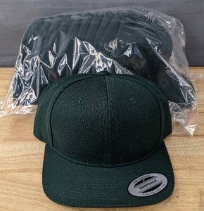 lot 163 image: 24 Brand New Yupoong Classics Snapback Spruce Green Hats OSFM A
