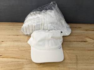 lot 129E image: 72 Brand New Yupoong White Hats OSFM A