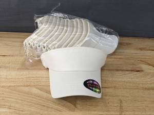 lot 152 image: 36 Brand New Yupoong White Flexfit Visors OSFM A