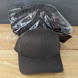lot 119B image: 48 Brand New Yupoong FlexFit Dark Grey Hats Extra SmallSmall A