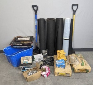 lot 71C image: Collection of Roofing and Building Materials includes Porter Cable & Campbell Hausfeld Pneumatic Roofing Nail Guns V