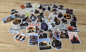 lot 49A image: 50 Brand New Yellowstone Stickers TV RIP Costner Beth Dutton Ranch Train Station N