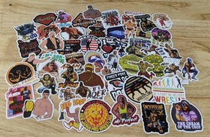 lot 46C image: 50 Brand New WWE Wrestling Stickers Hulk Hogan Sting Ric Flair WWF Macho Man Stone Cold N