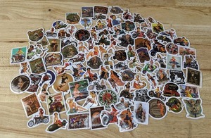 lot 77B image: 100 Brand New Pin Up Model Stickers Garage Hard Hat Retro Motorcycle N