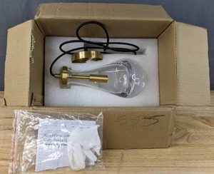 lot 56C image: Brass & Glass Raindrop Pendant Light S