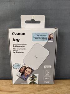 lot 30B image: New Canon Ivy 2 Mini Photo Printer Pure White $99 Retail Y