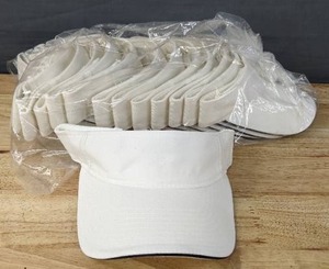 lot 167 image: 54 Brand New Yupoong Velcro Visors WhiteNavy OSFM A