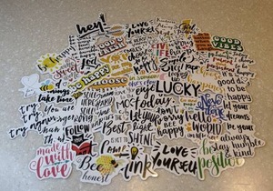 lot 427 image: 50 New Stickers of Uplifting Words and Comments P