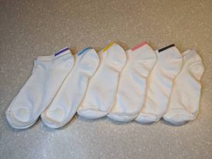 lot 435 image: Six Pairs of New Ankle Socks with Stripes One Size P