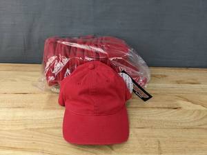 lot 111E image: 60 Brand New Yupoong Lipstick Red Hats OSFM A