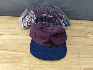 lot 151A image: 24 Brand New Yupoong Plum and Navy Hats OSFM A