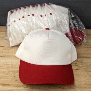 lot 79C image: 48 Brand New Yupoong Snap Back RedNatural Hats OSFM A